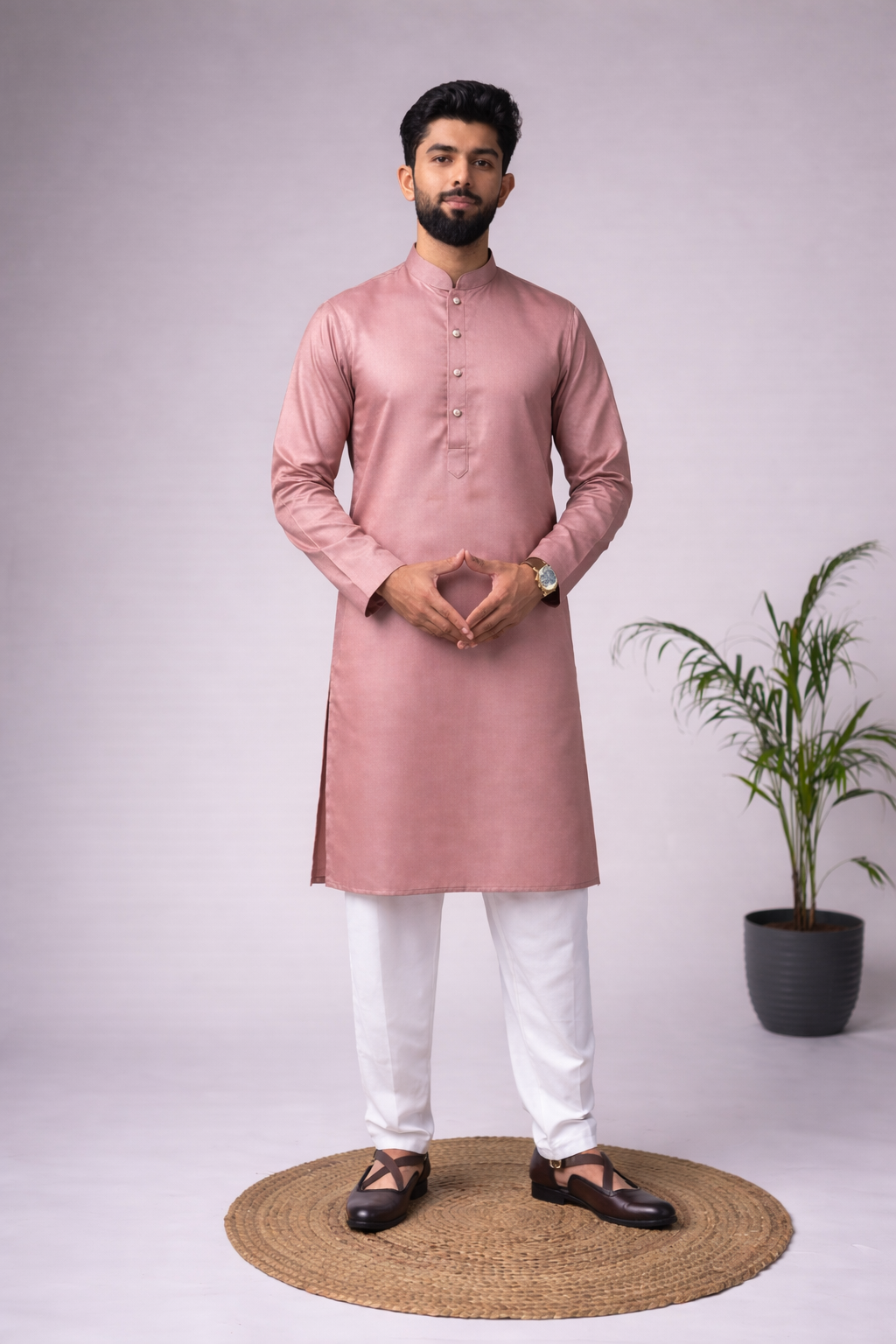 Aespen Premium Mauve Kurta For Men - Aespenfashion.com