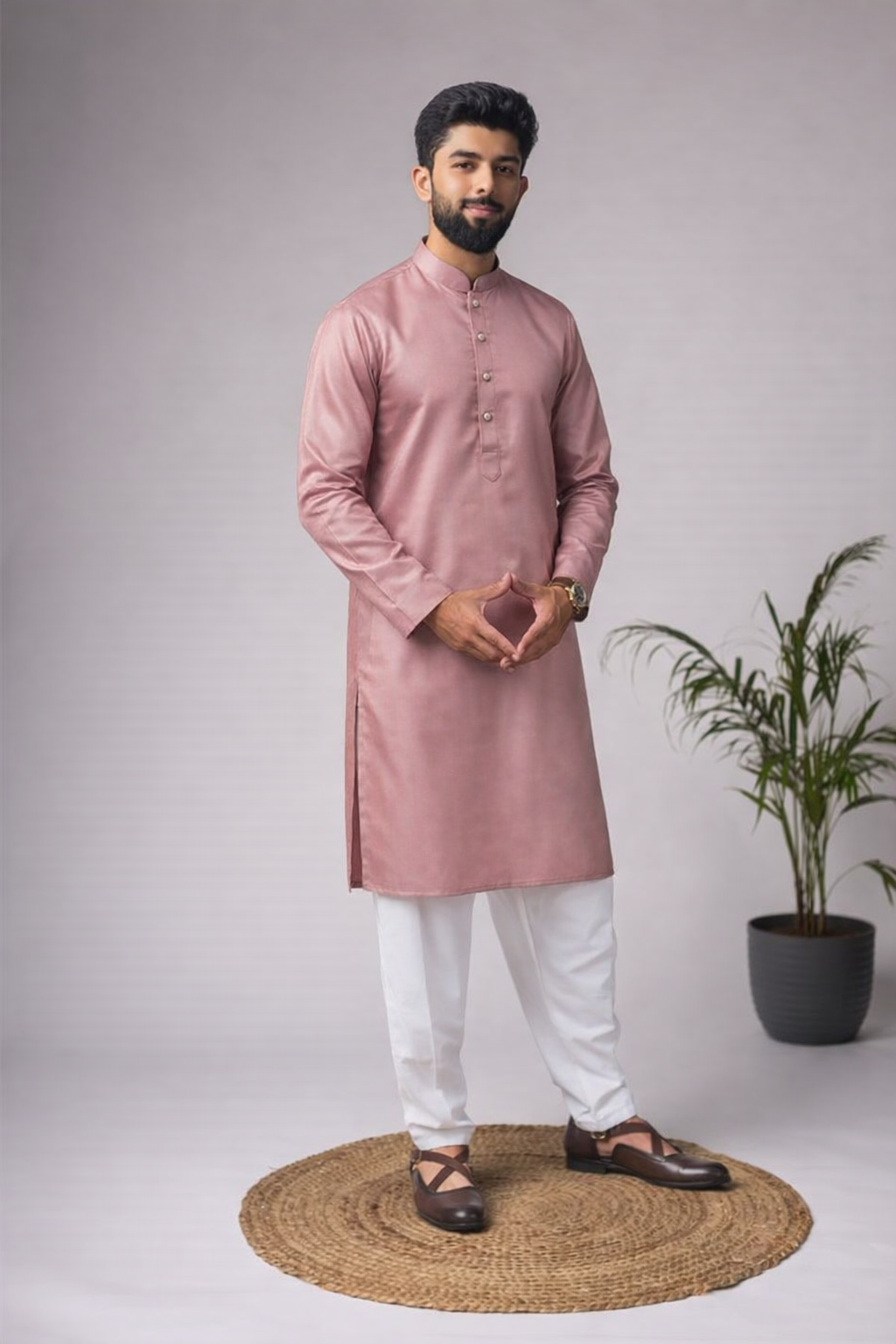 Aespen Premium Mauve Kurta For Men - Aespenfashion.com