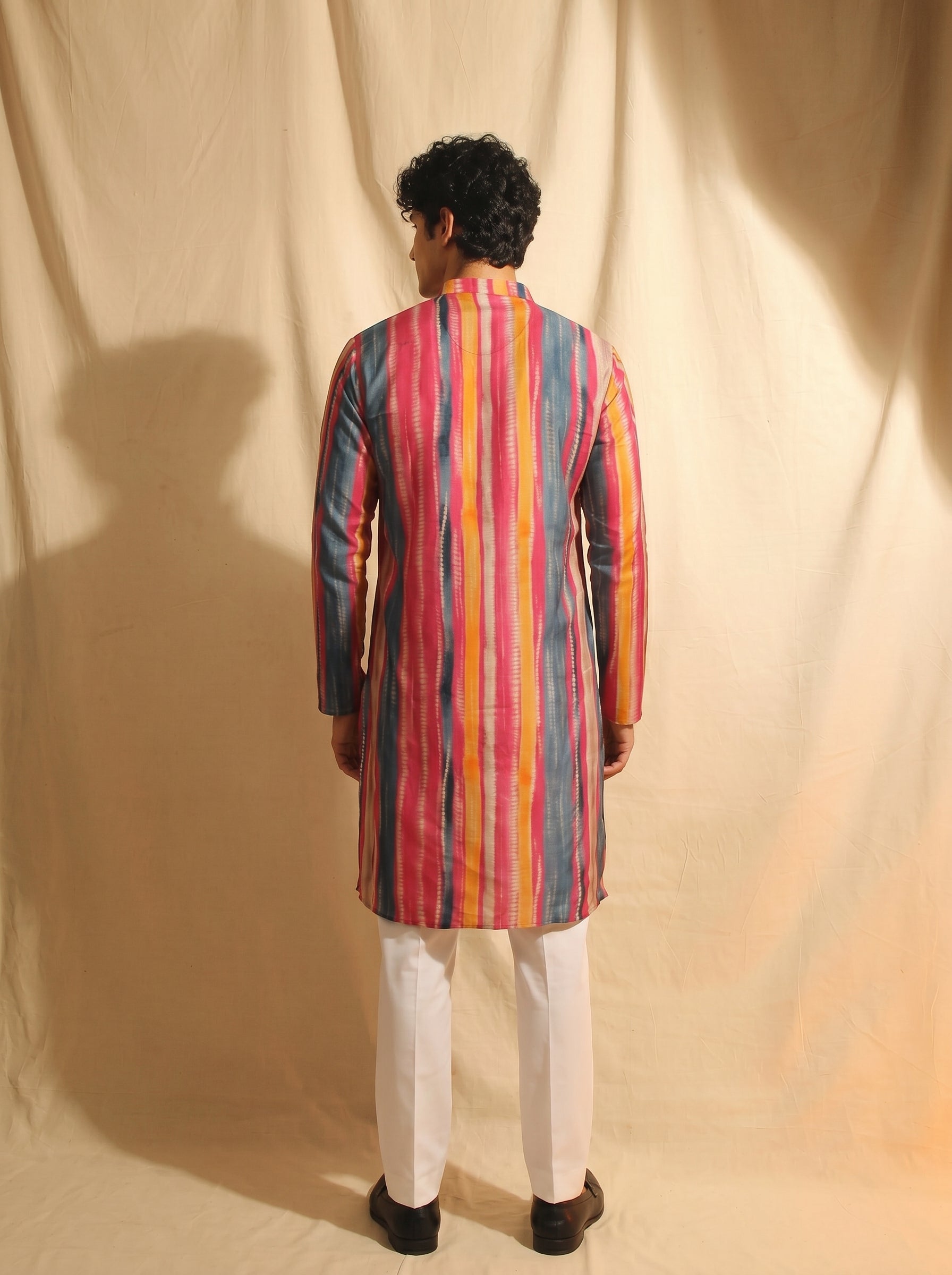 Aespen Multi Kurta For Men With Stripes Pattern - Aespenfashion.com