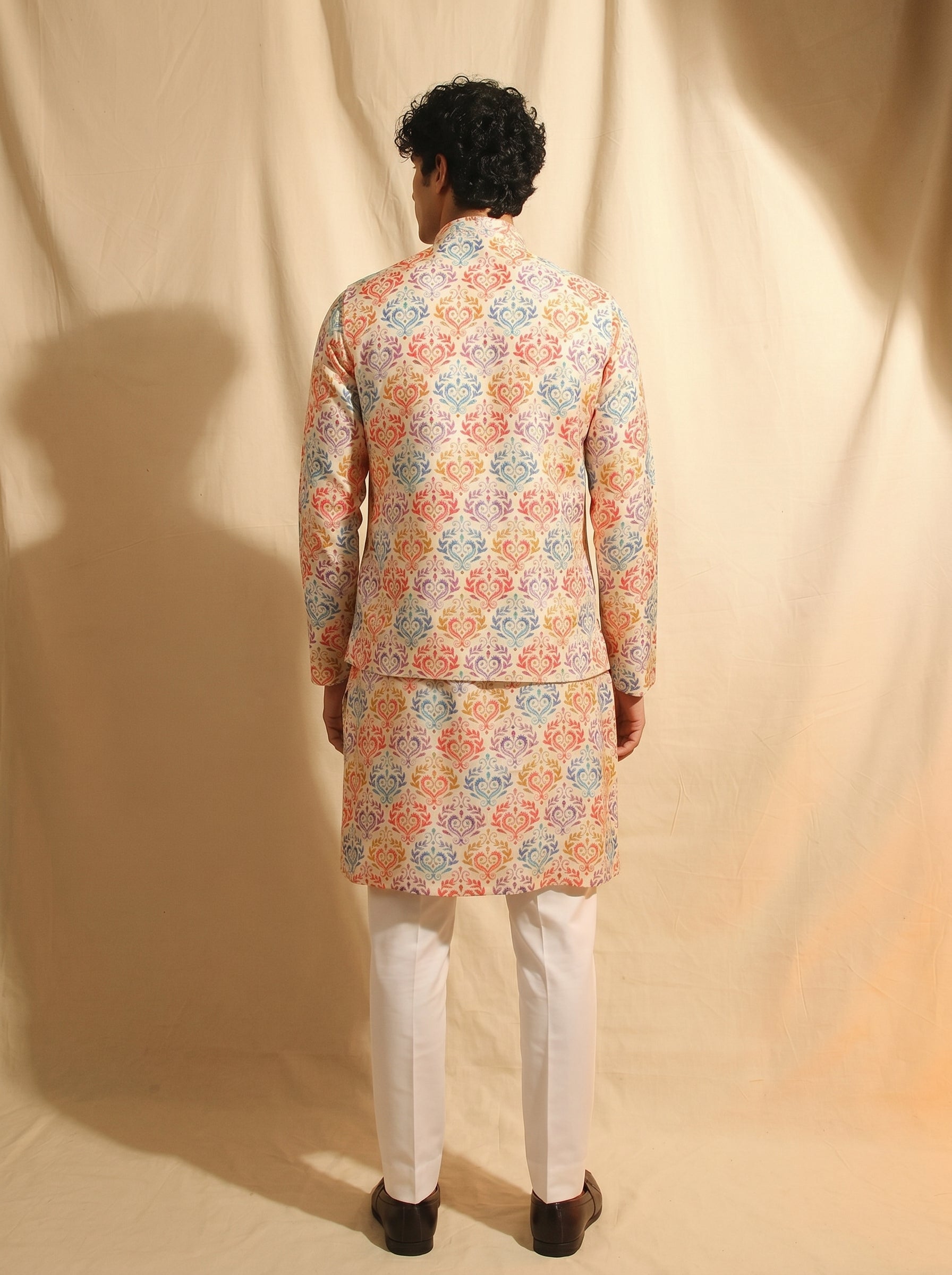 Aespen Cream Kurta Jacket Set For Men With Thread And Sequins Embroidery - Aespenfashion.com