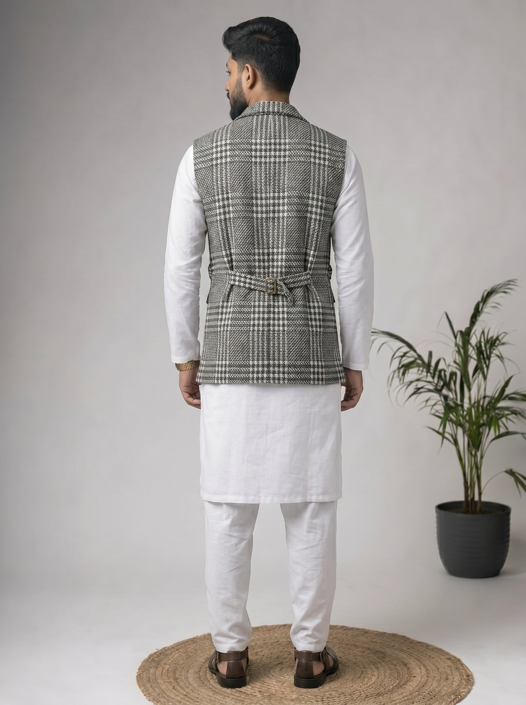 Aespen Tailored Fit Tweed BlazerJacket For Men With Houndstooth Pattern - Aespenfashion.com