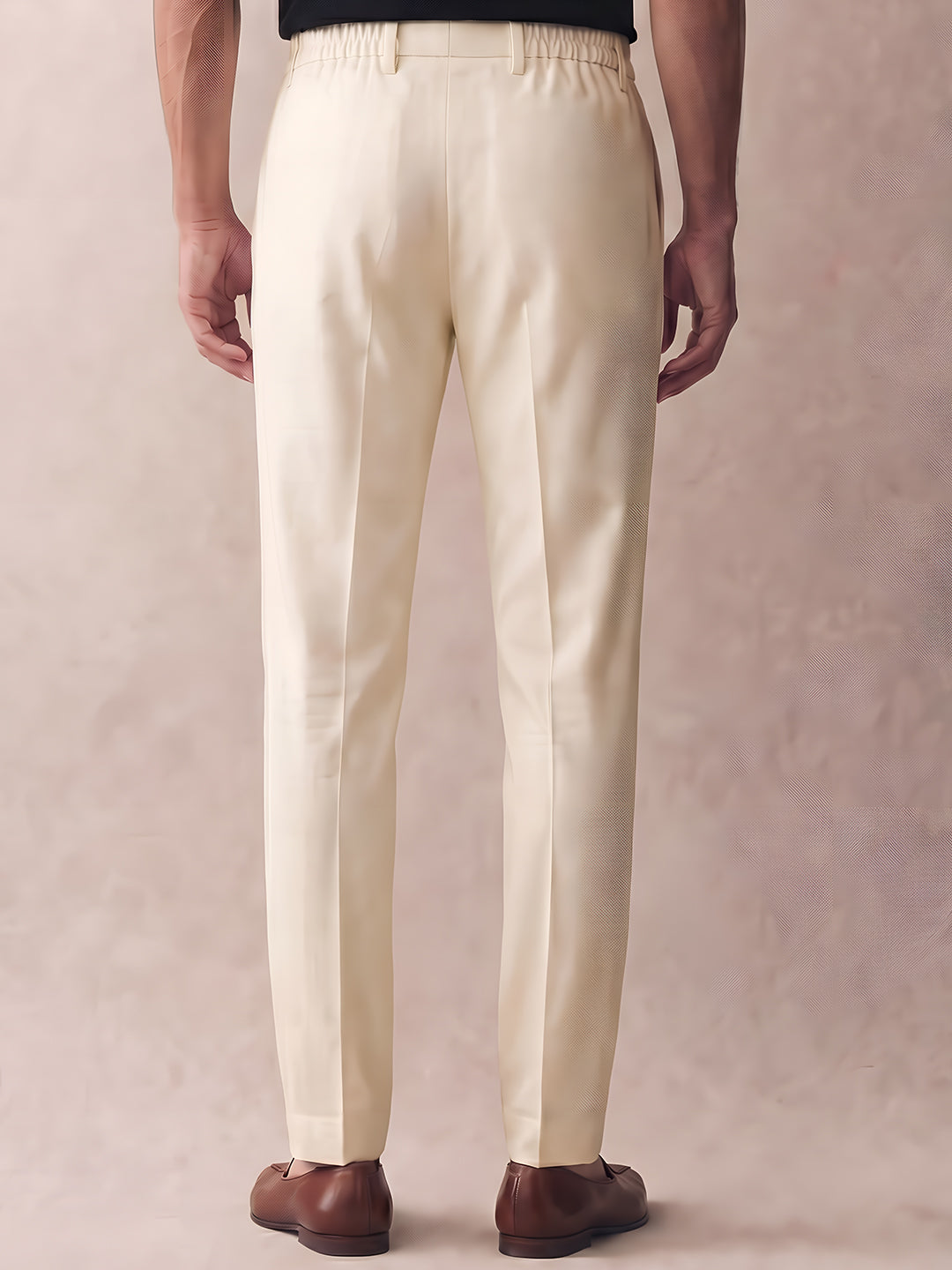 Aespen Tailored Beige Cream Smart Trousers - Aespenfashion.com