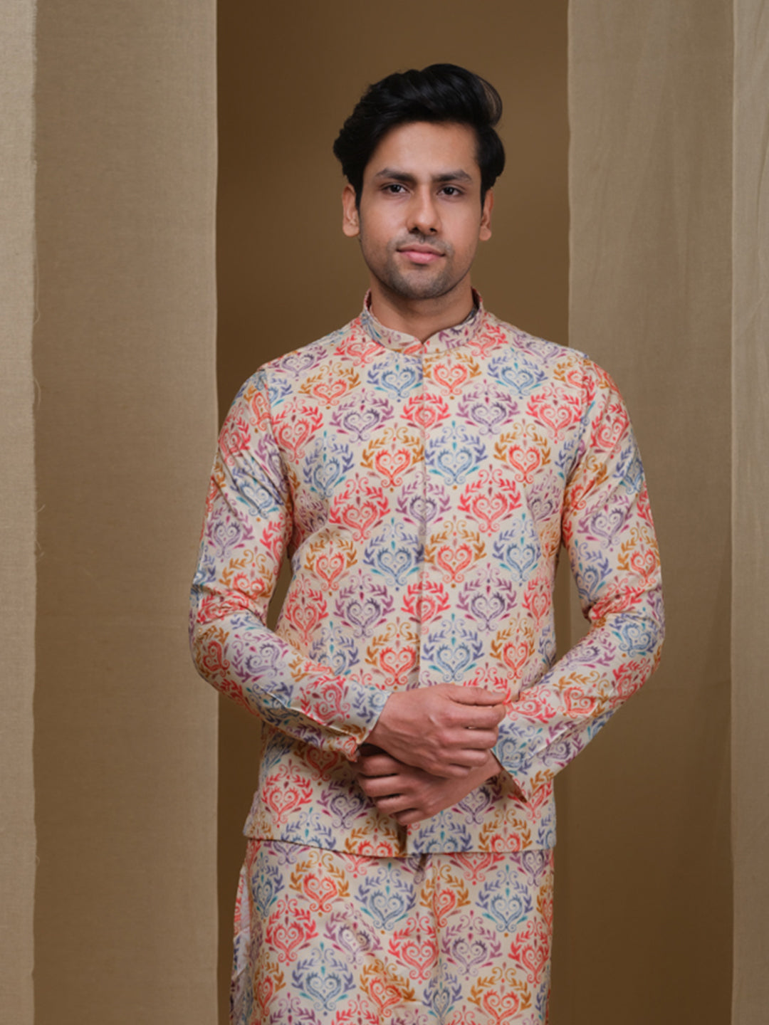 Aespen Cream Kurta Jacket Set For Men With Thread And Sequins Embroidery--aespenfashion.com-Aespen Fashion