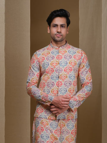 Aespen Cream Kurta Jacket Set For Men With Thread And Sequins Embroidery--aespenfashion.com-Aespen Fashion