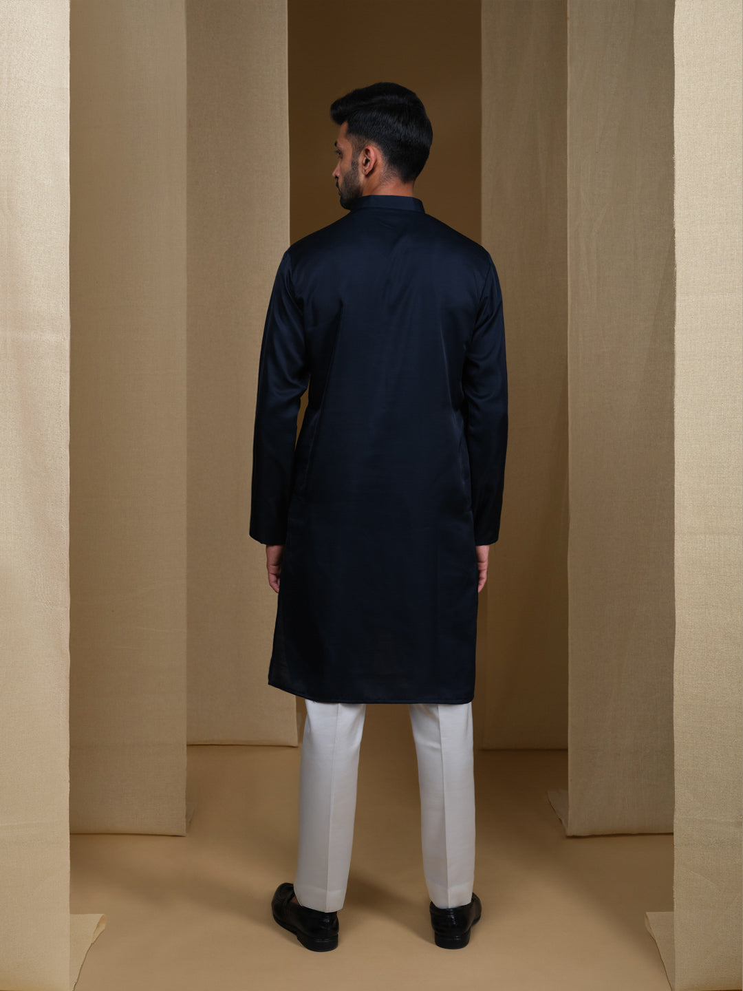 Aespen  Classic Navy Kurta For Men--aespenfashion.com-Aespen Fashion