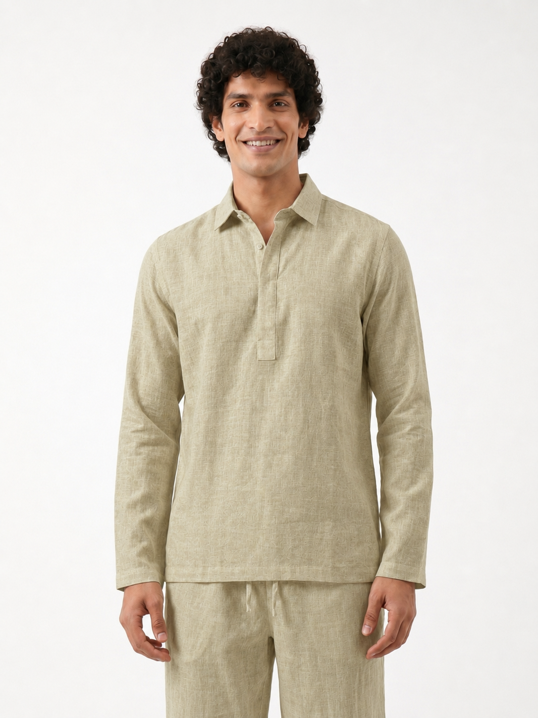 Aespen Green Linen Kurta Pant for Men - Stylish and Comfortable Attire