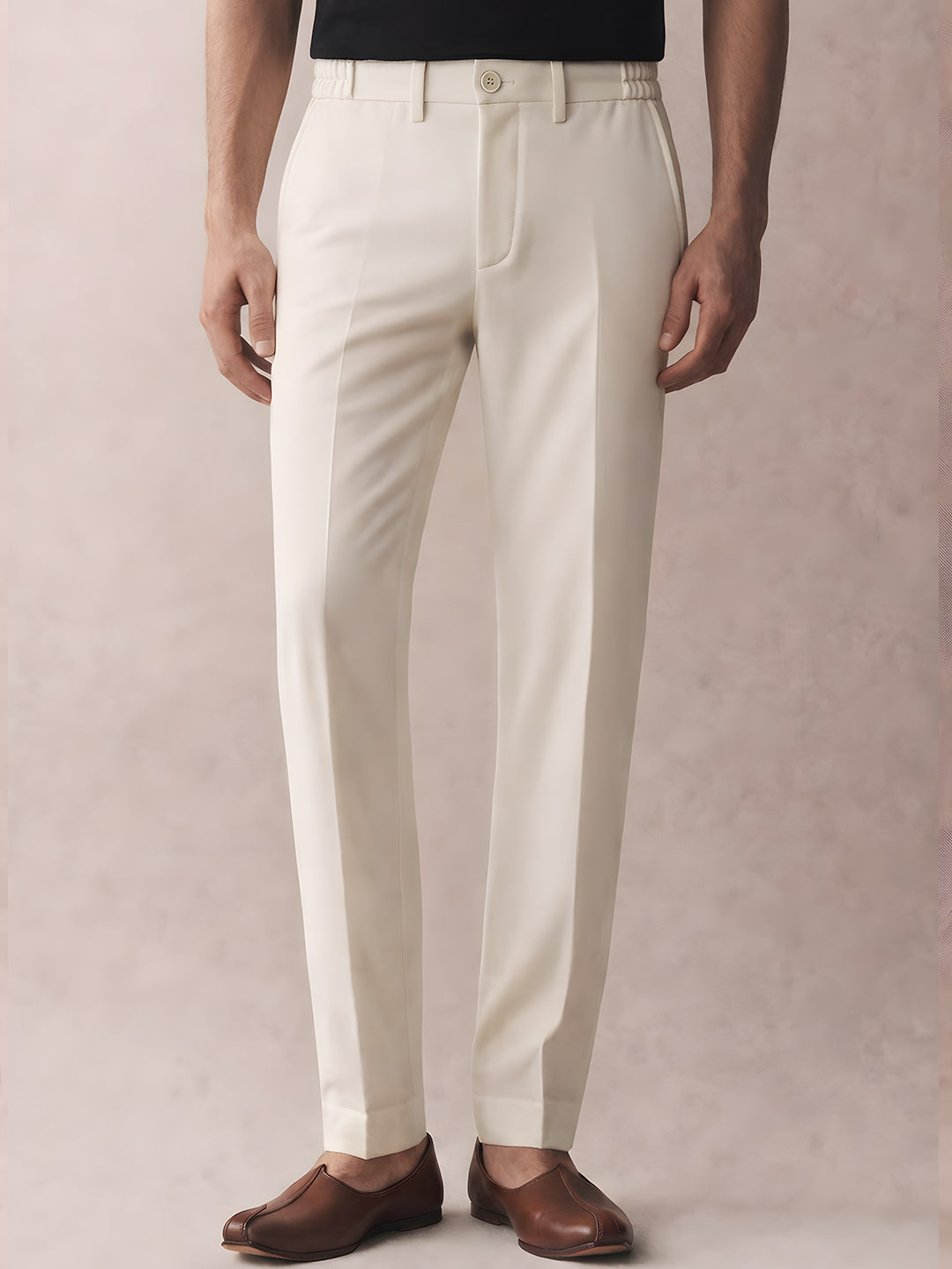 Aespen Premium Off-White Tailored Smart Trousers - Aespenfashion.com