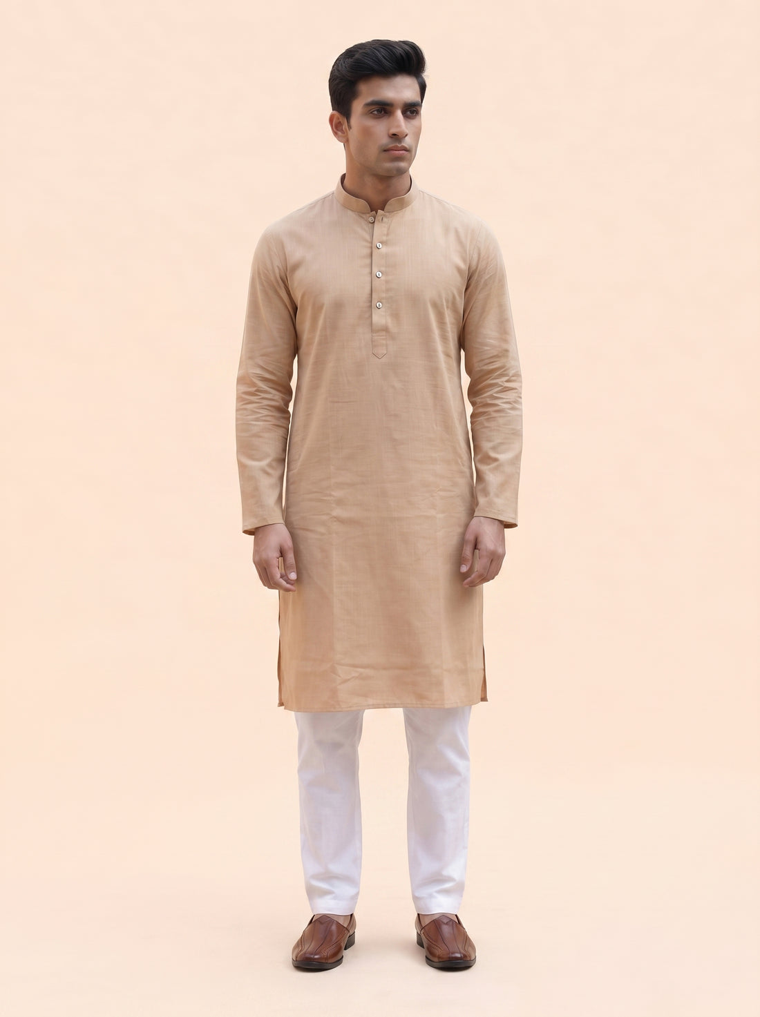 Aespen Classic Beige Kurta Pant for Mens - Aespenfashion.com