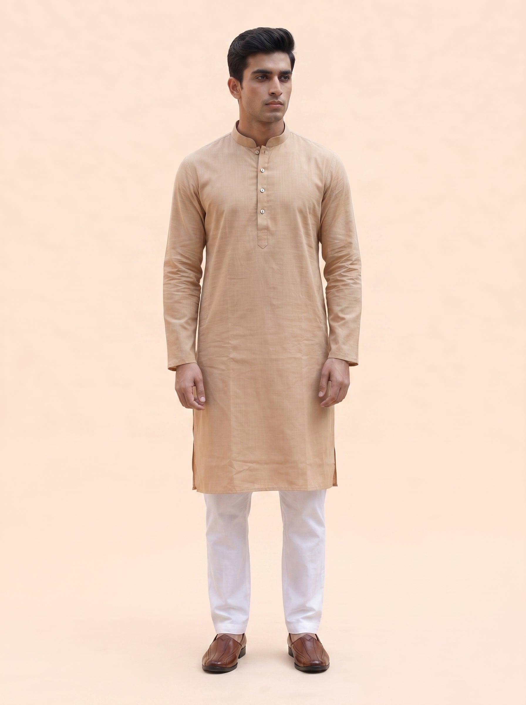 Aespen Classic Beige Kurta Pant for Mens - Aespenfashion.com