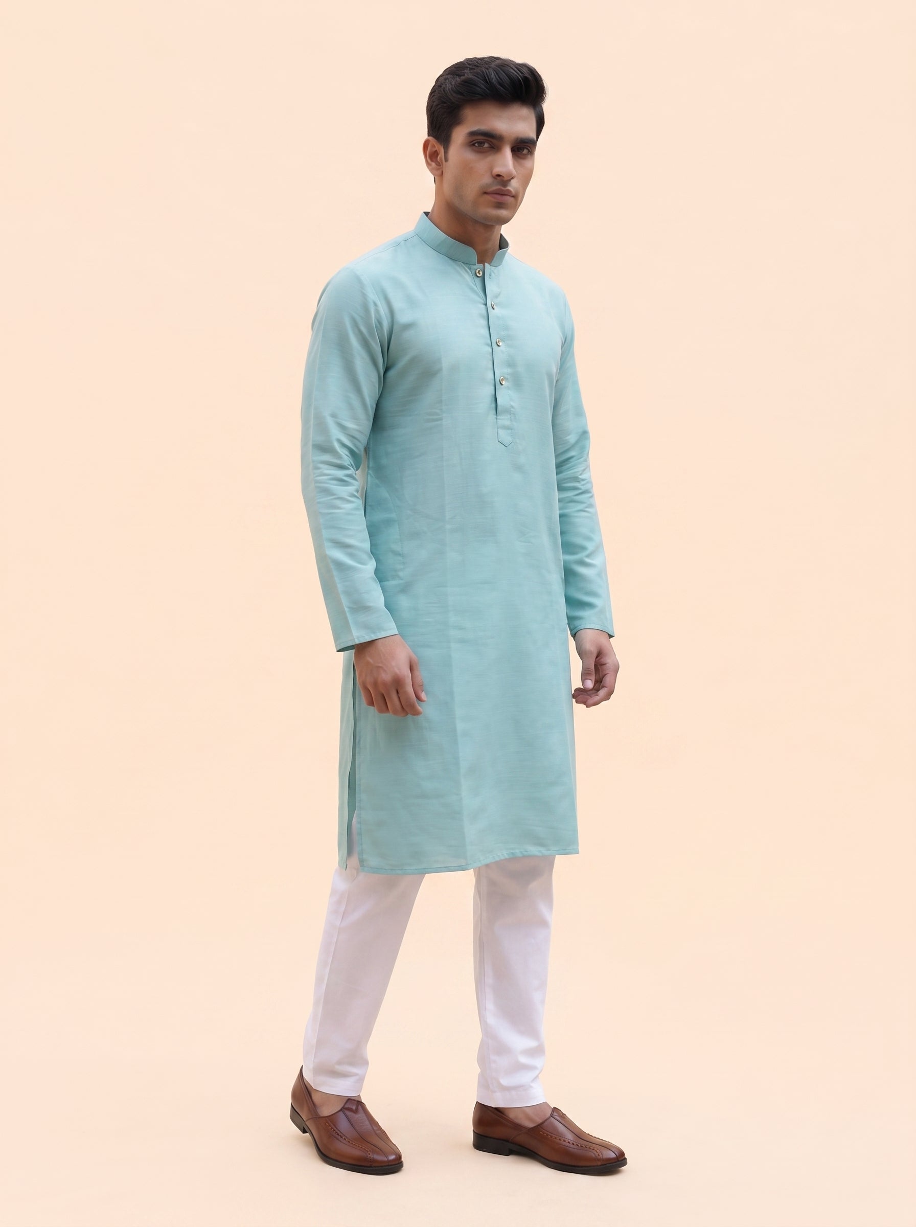 Aespen Aqua Mist Kurta Pant for Mens - Aespenfashion.com