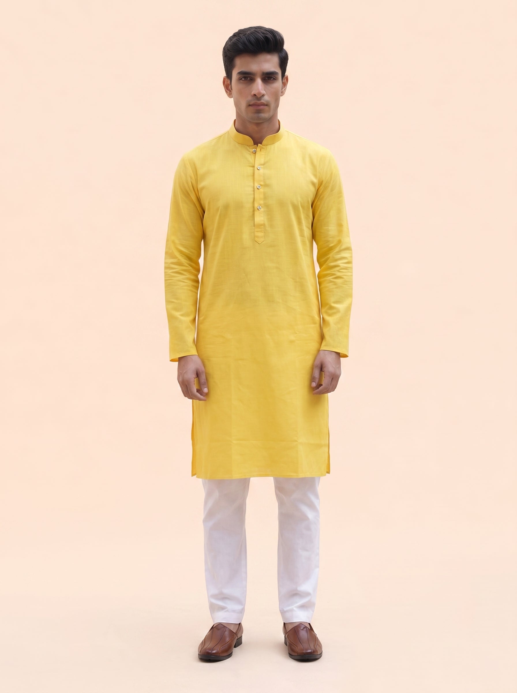 Aespen Sunray Yellow Kurta Pant for Mens - Aespenfashion.com