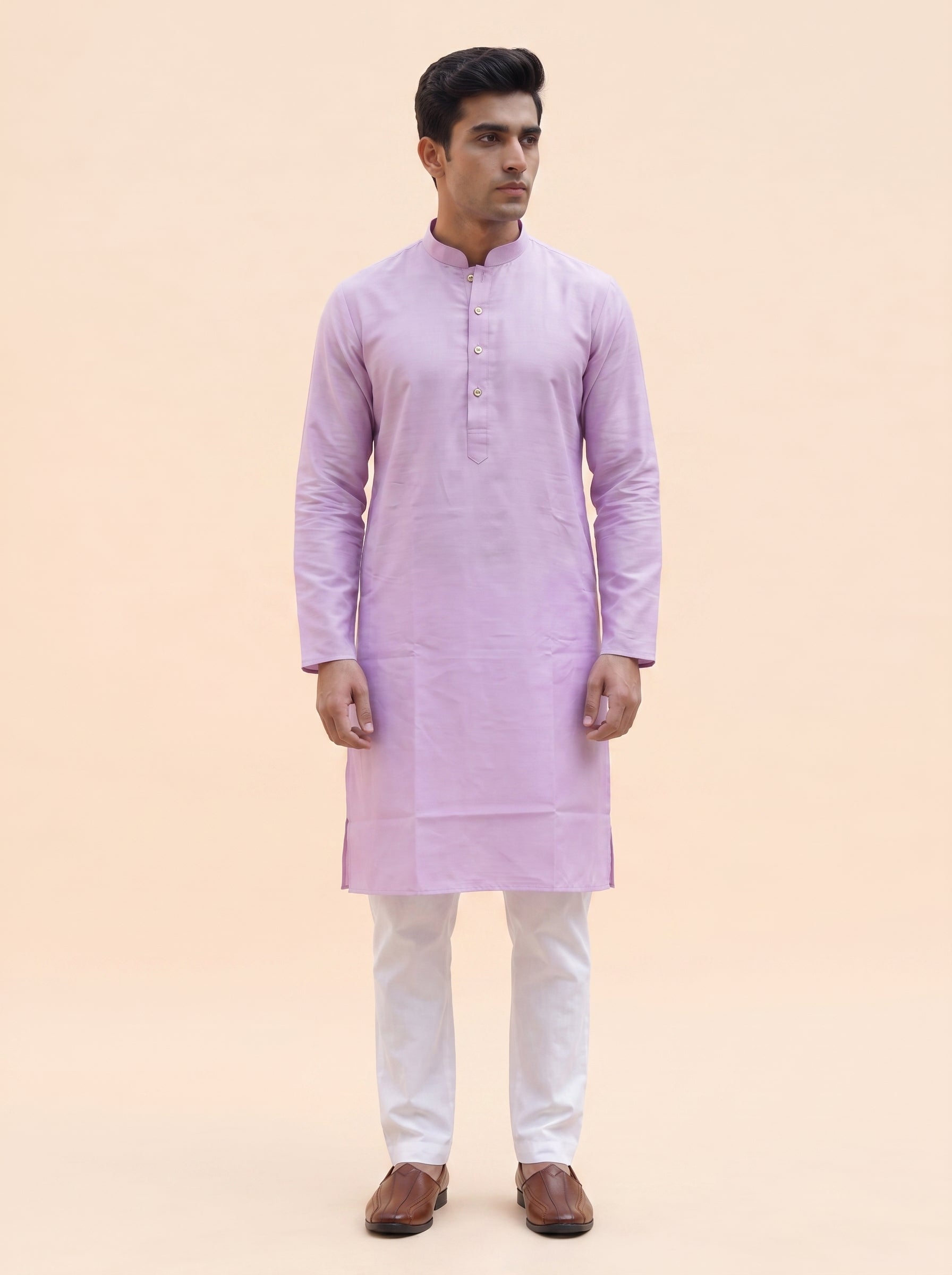 Aespen Lavender Luxe Kurta Pant Set for Men - Aespenfashion.com