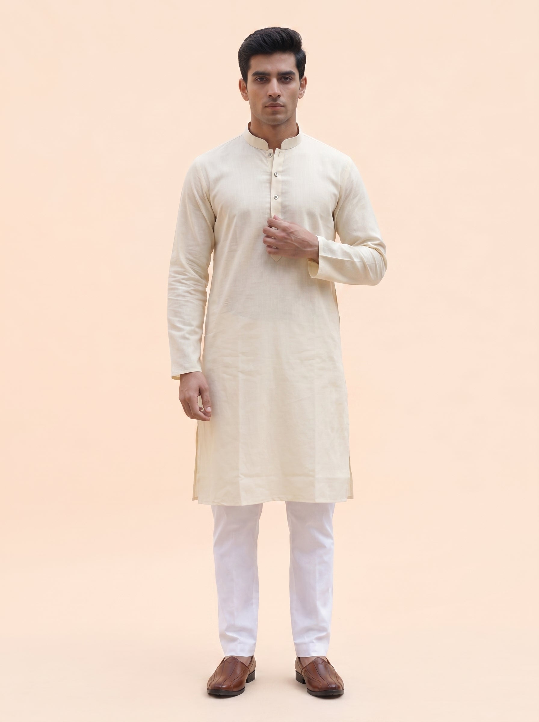 Aespen Royal Cream Kurta Pant for Mens - Aespenfashion.com