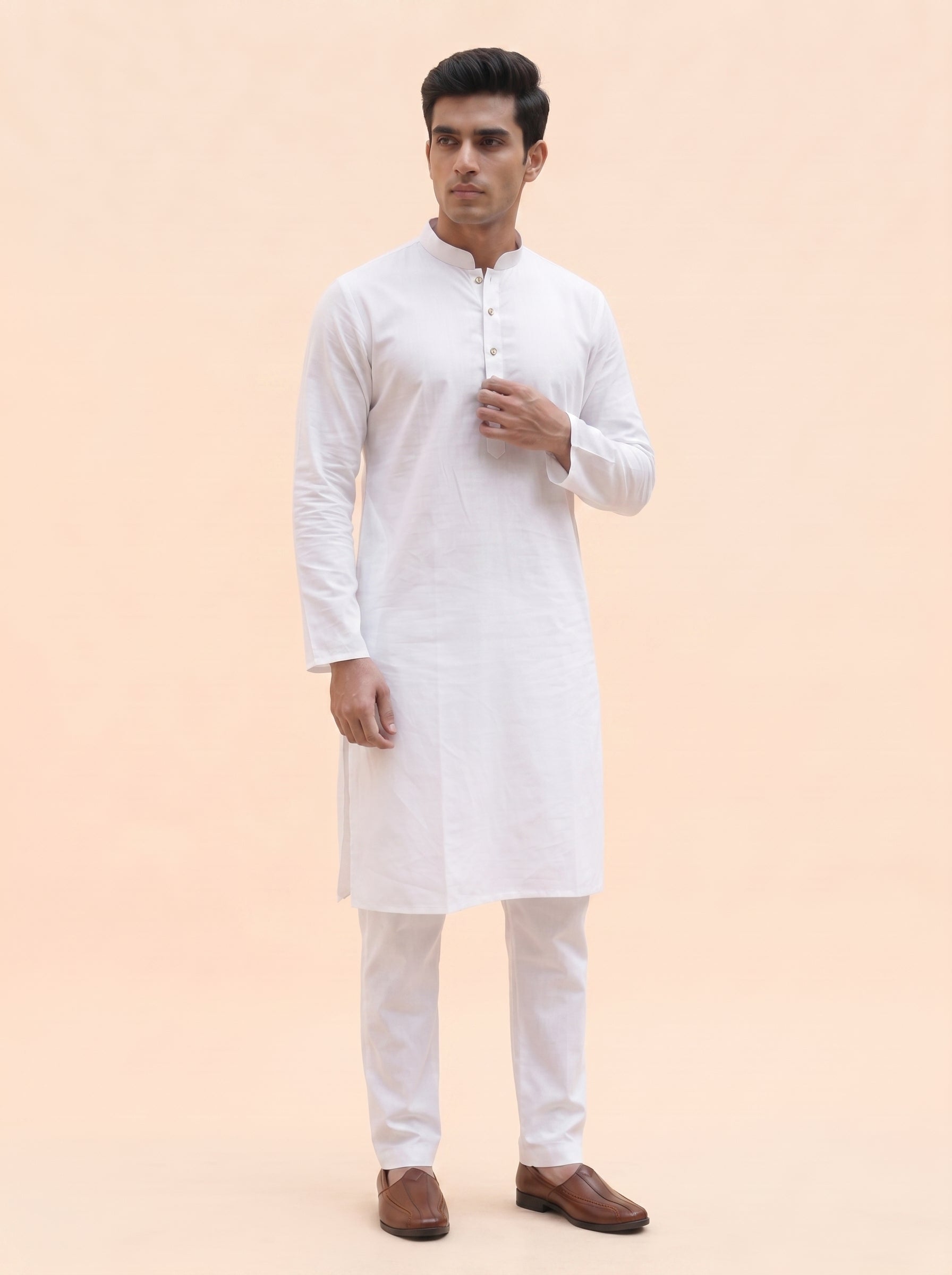 Aespen Ivory White Classic Kurta Pant for Mens - Aespenfashion.com