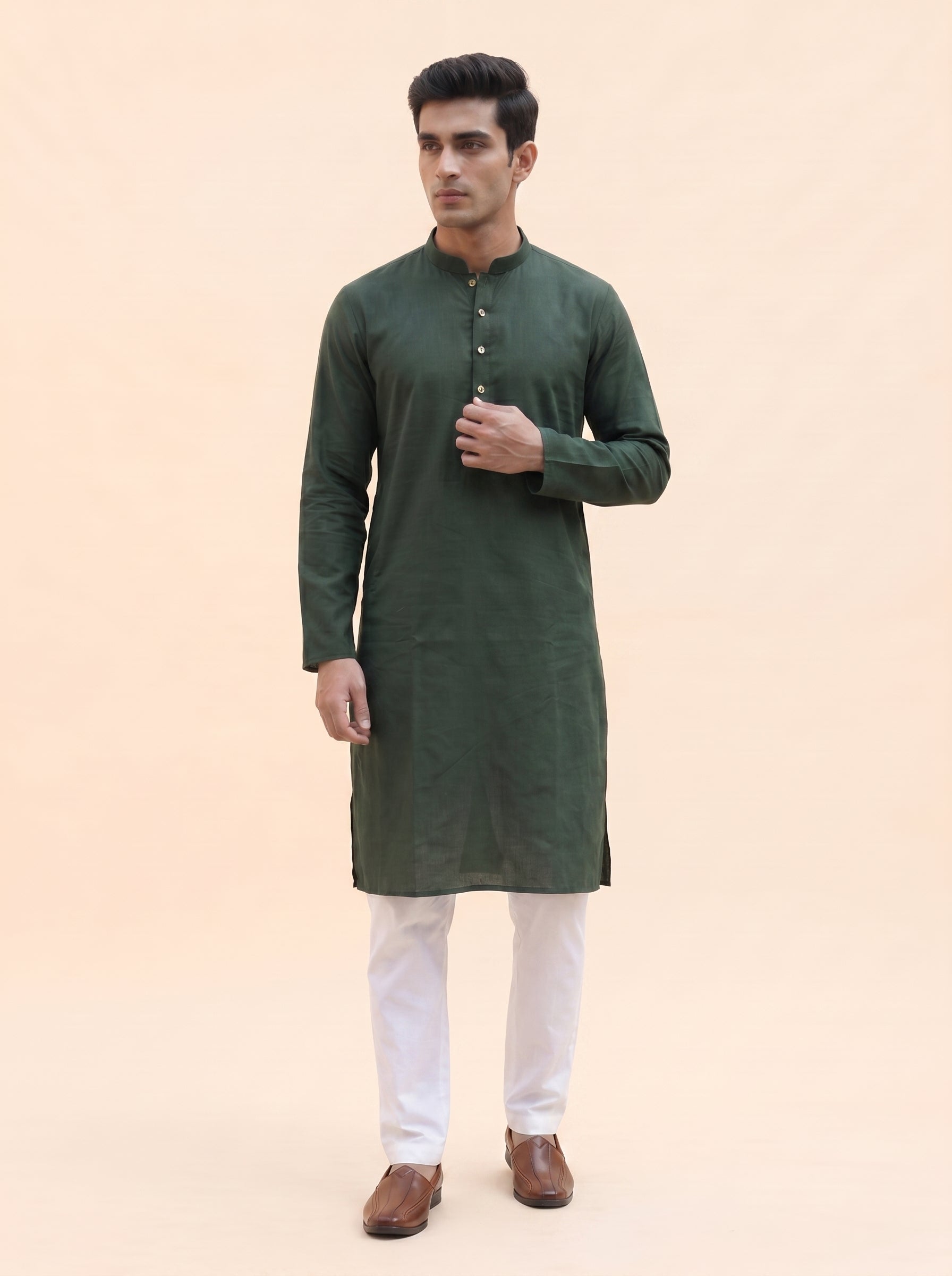 Aespen Emerald Green Kurta Pant for Mens - Aespenfashion.com