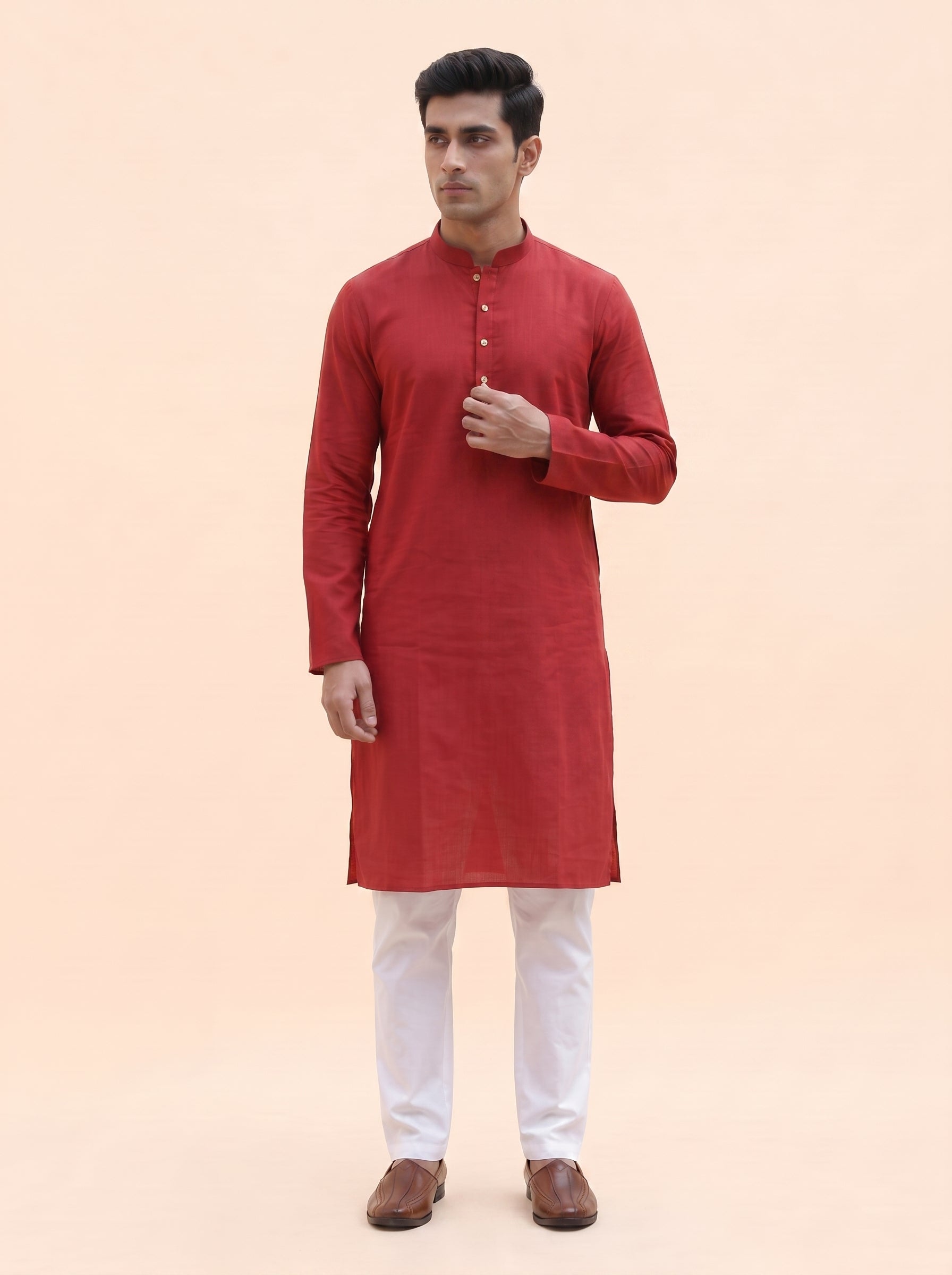 Aespen Regal Maroon Kurta Pant for Mens - Aespenfashion.com