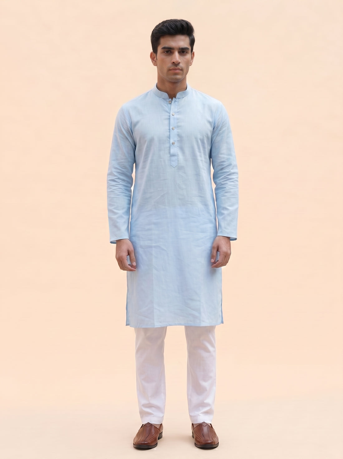 Aespen Sky Blue Elegance Kurta Pant for Mens - Aespenfashion.com