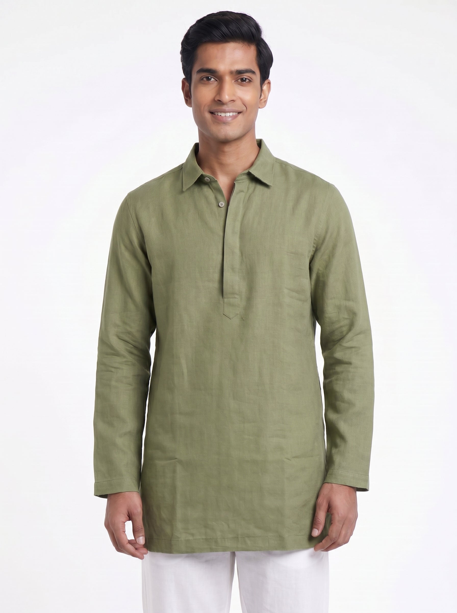 Aespen Dark Green Linen Kurta Pant Men - Stylish Comfort and Versatile Style