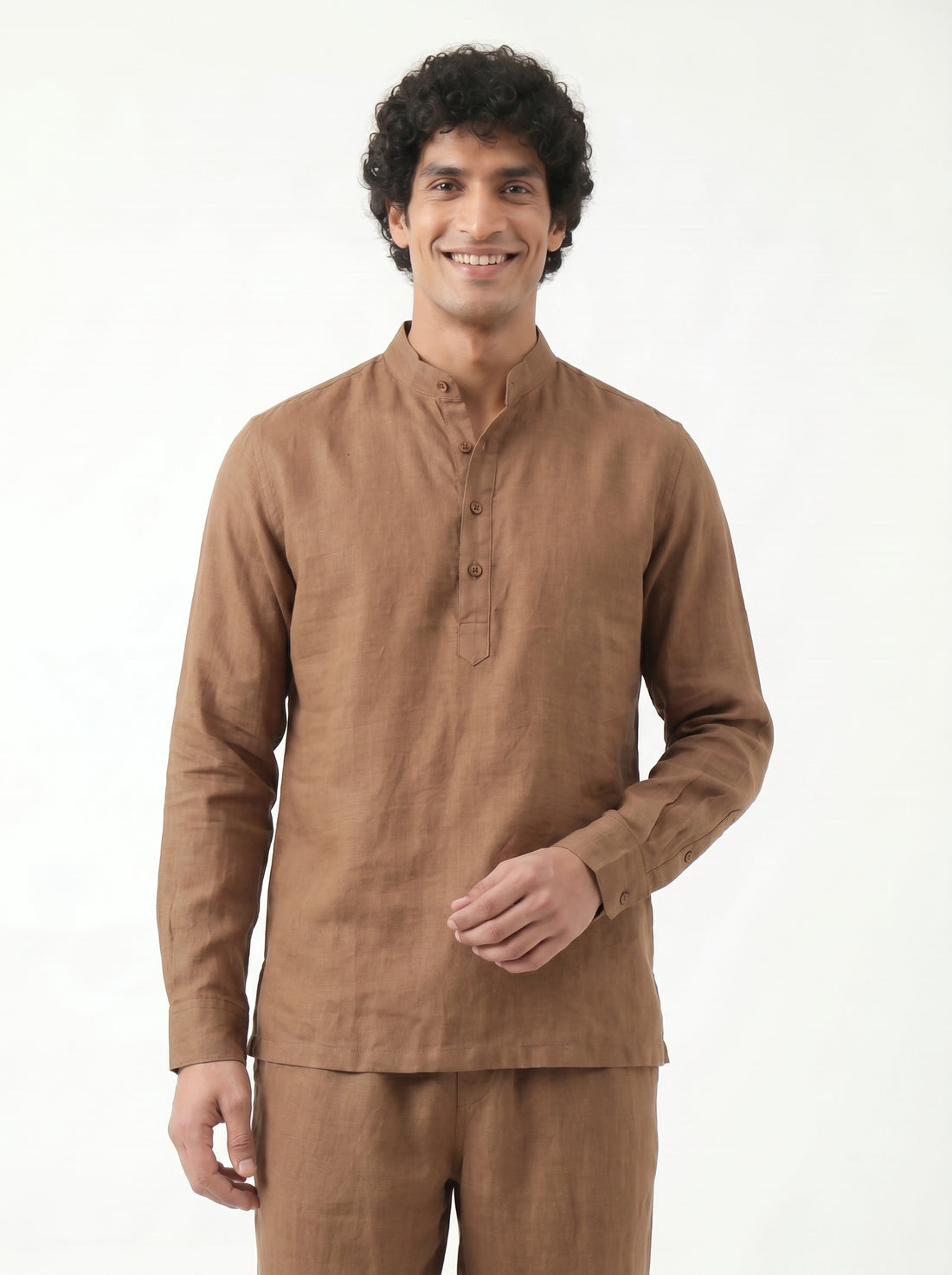 Aespen Brown Linen Kurta Pant for Men - Stylish and Comfortable Attire