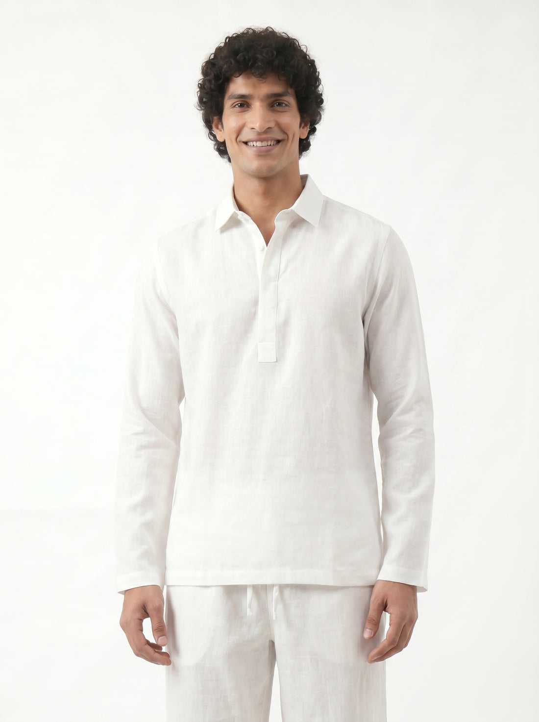 Aespen White Linen Kurta Pant for Men - Stylish and Comfortable Ethnic Wear