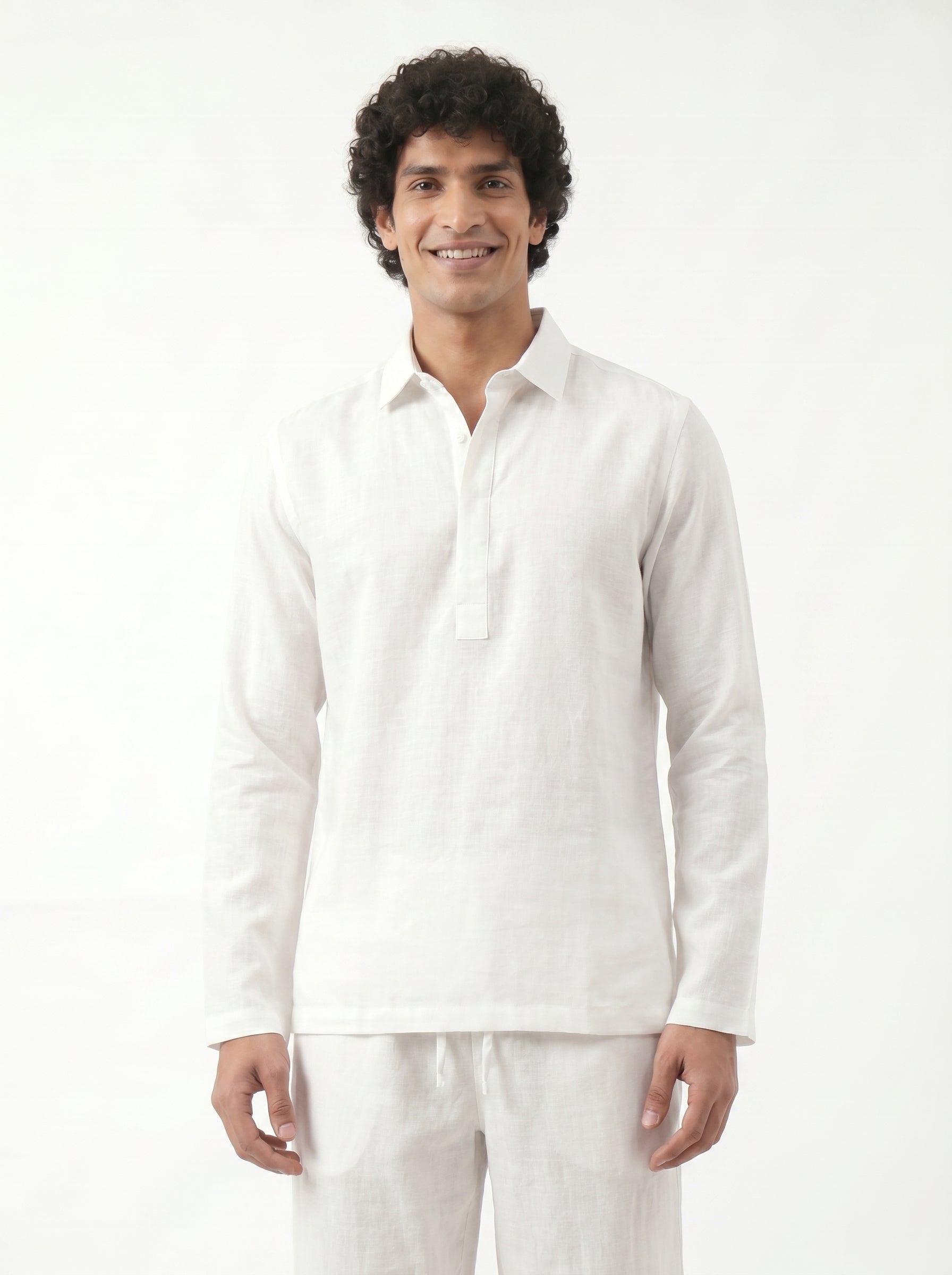 Aespen White Linen Kurta Pant for Men - Stylish and Comfortable Ethnic Wear