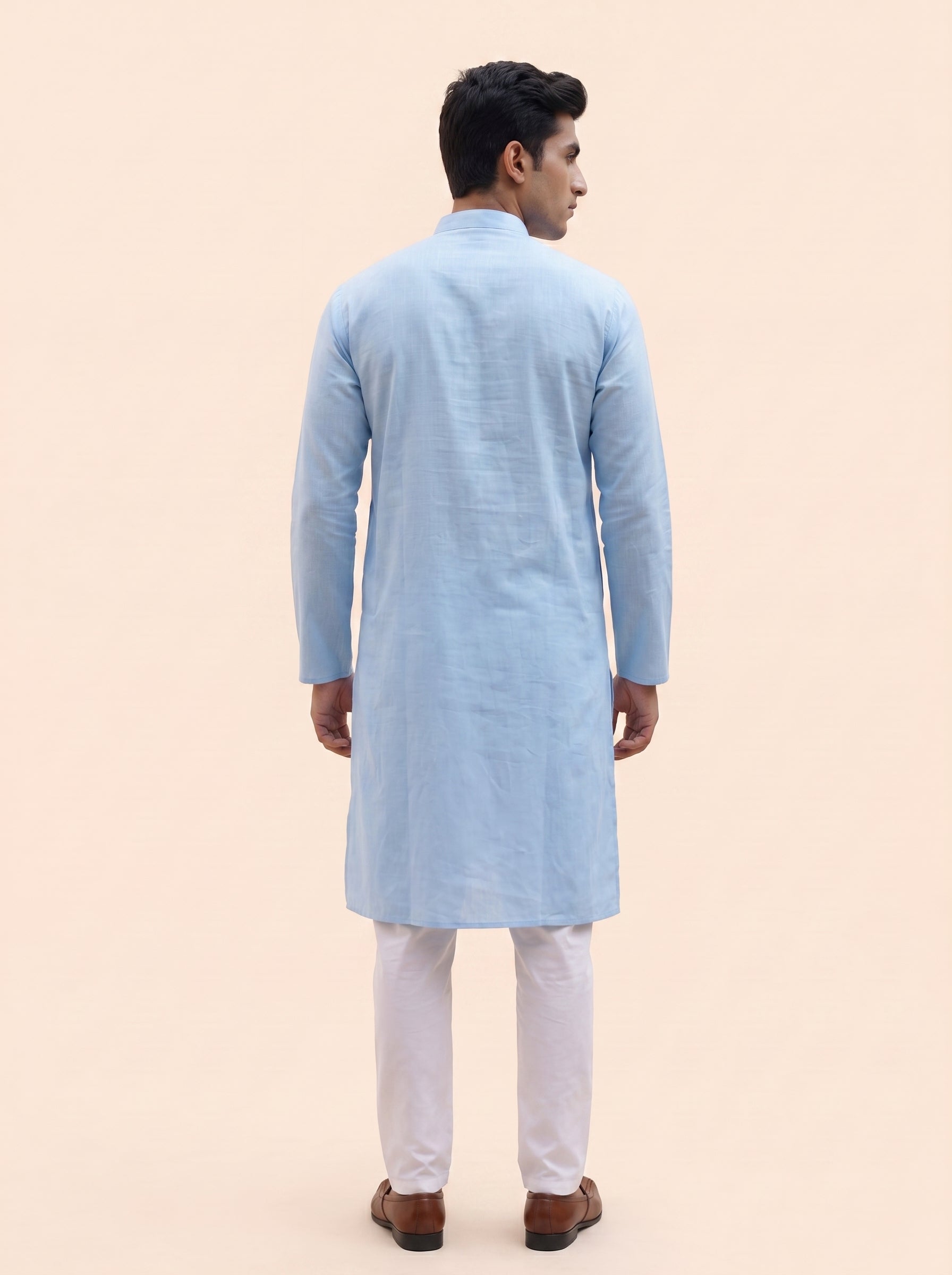 Aespen Sky Blue Elegance Kurta Pant for Mens - Aespenfashion.com