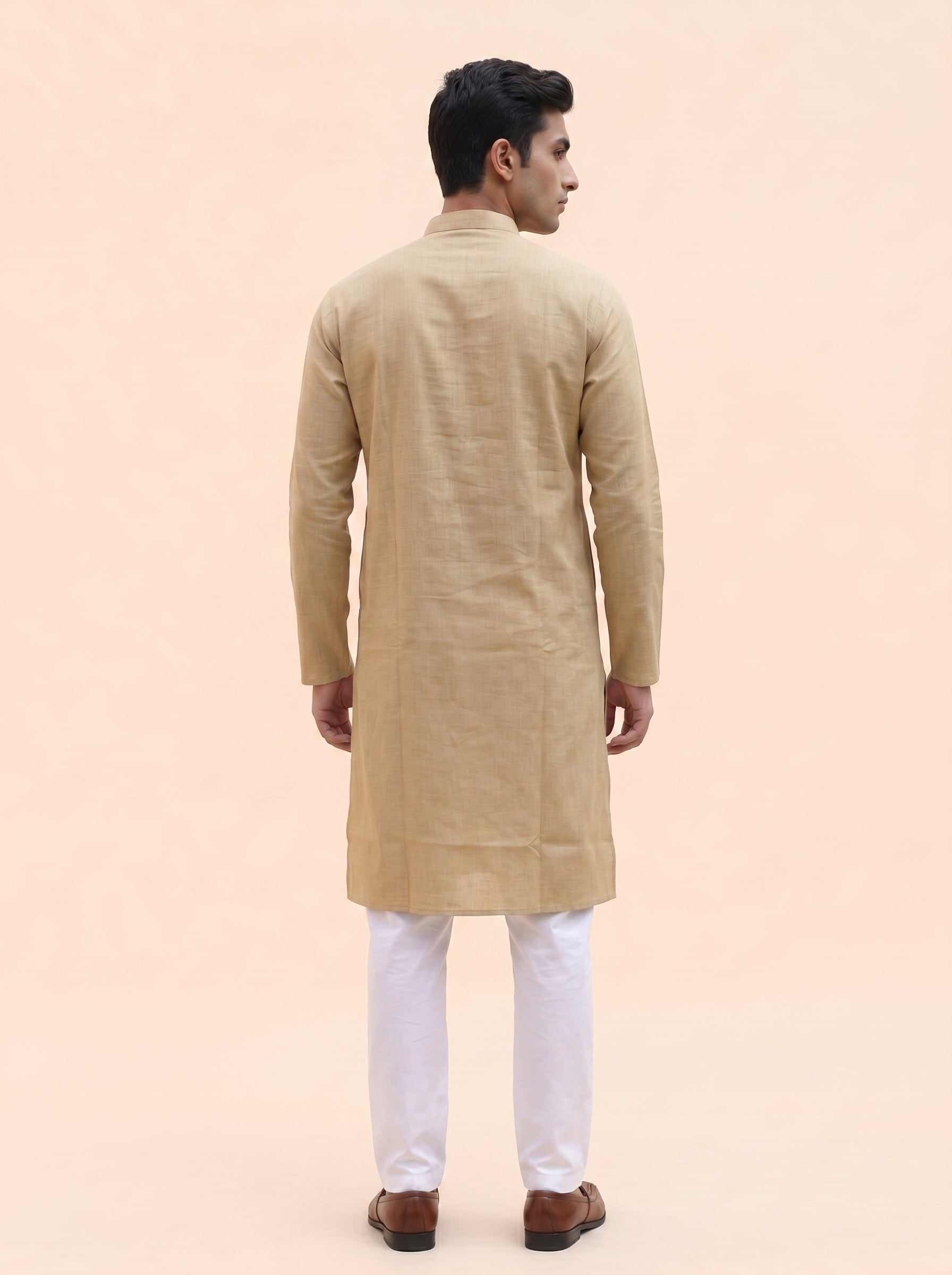 Aespen Sandstone Beige Kurta Pant for Mens - Aespenfashion.com