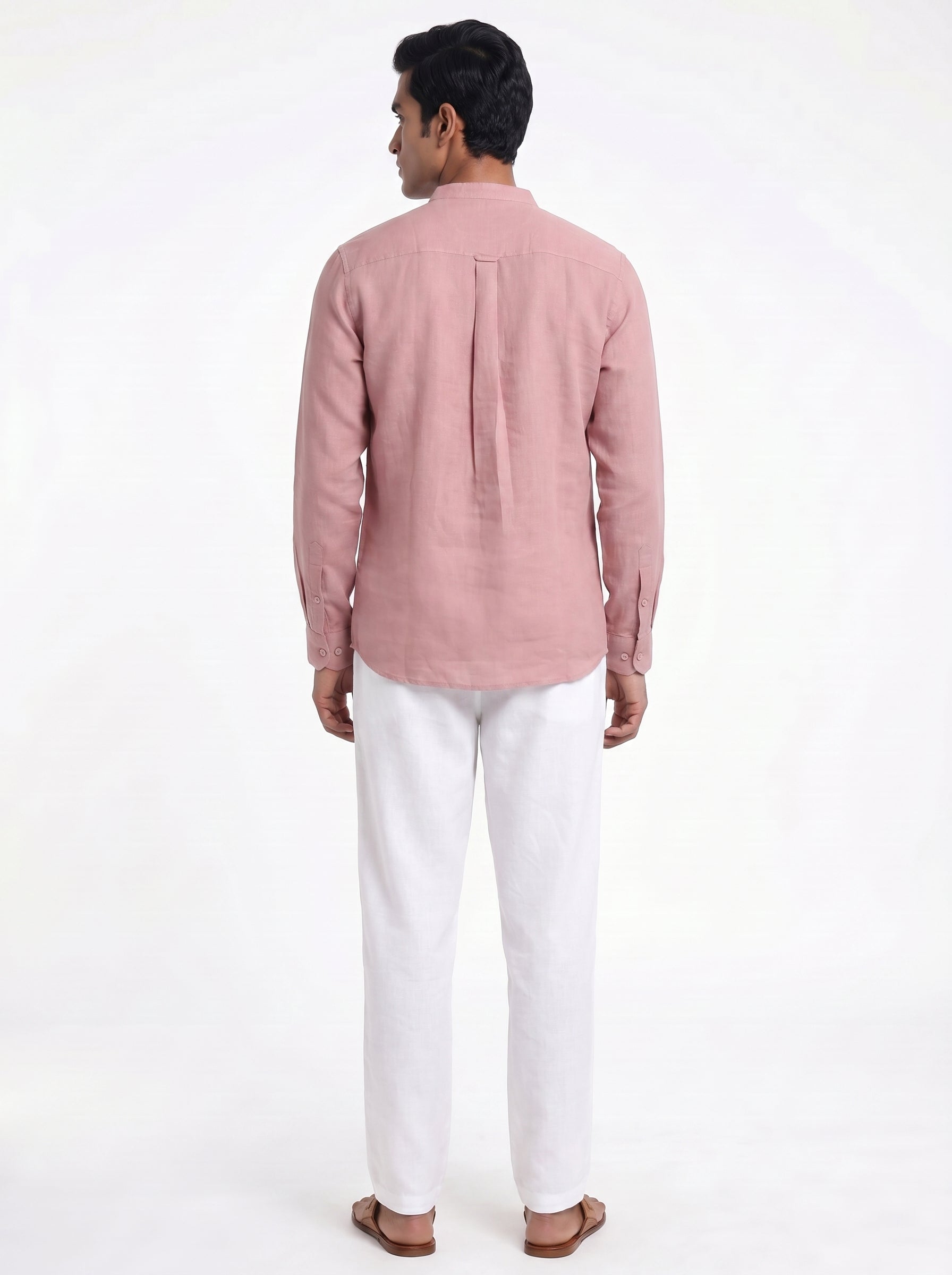 Aespen Pink Linen Kurta for Men - Stylish Short Pant Set
