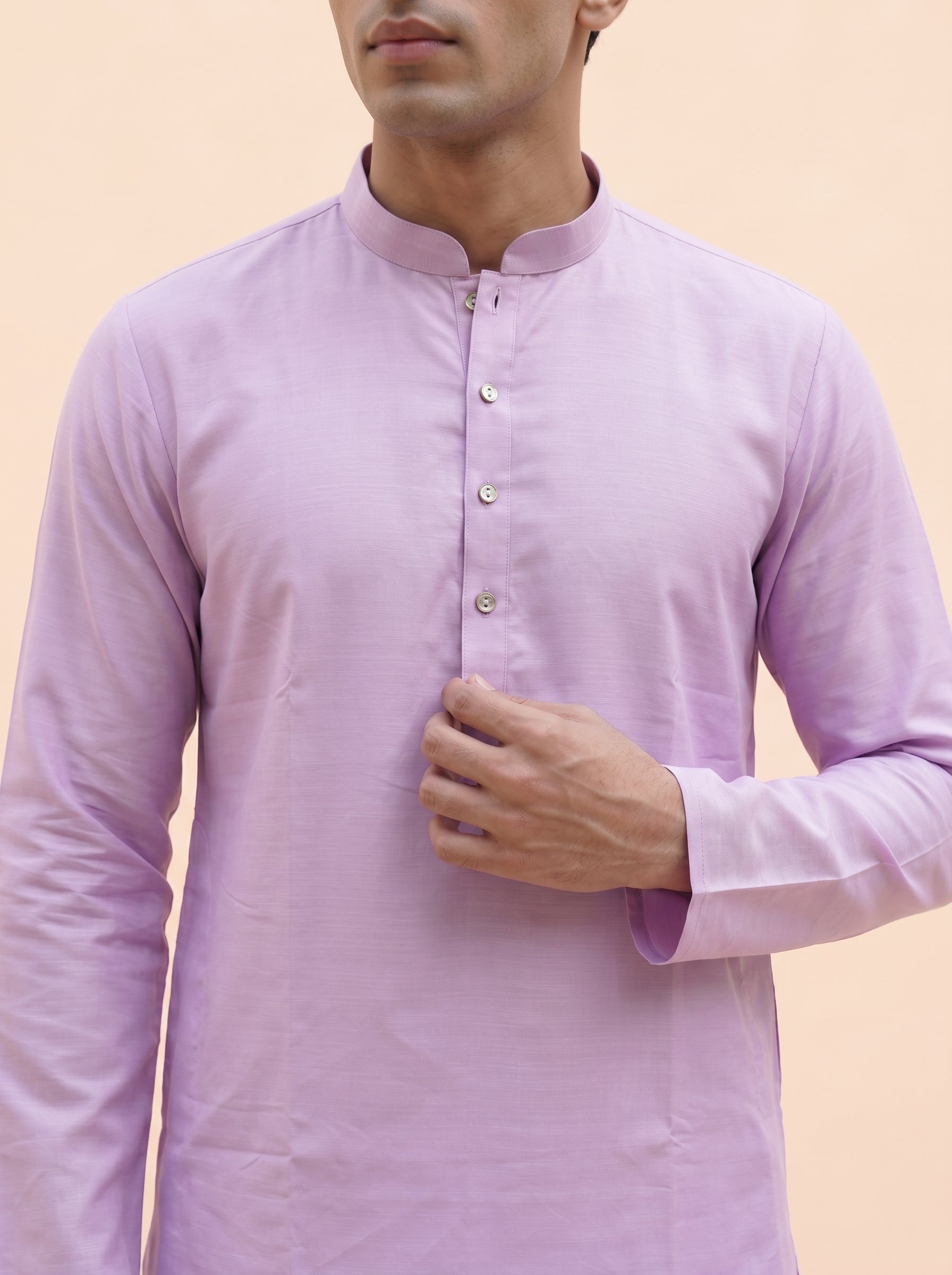 Aespen Lavender Luxe Kurta Pant Set for Men - Aespenfashion.com