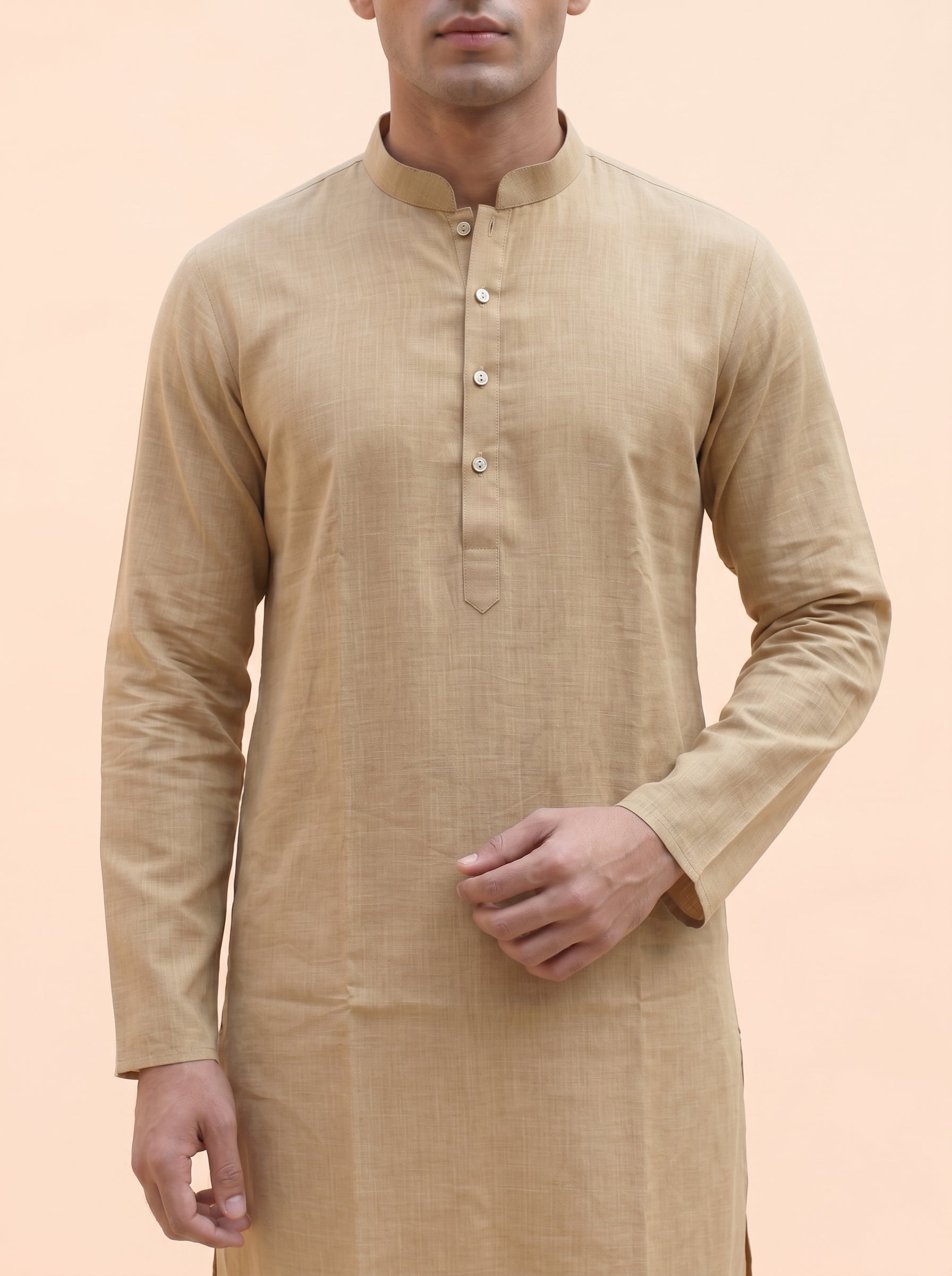Aespen Sandstone Beige Kurta Pant for Mens - Aespenfashion.com