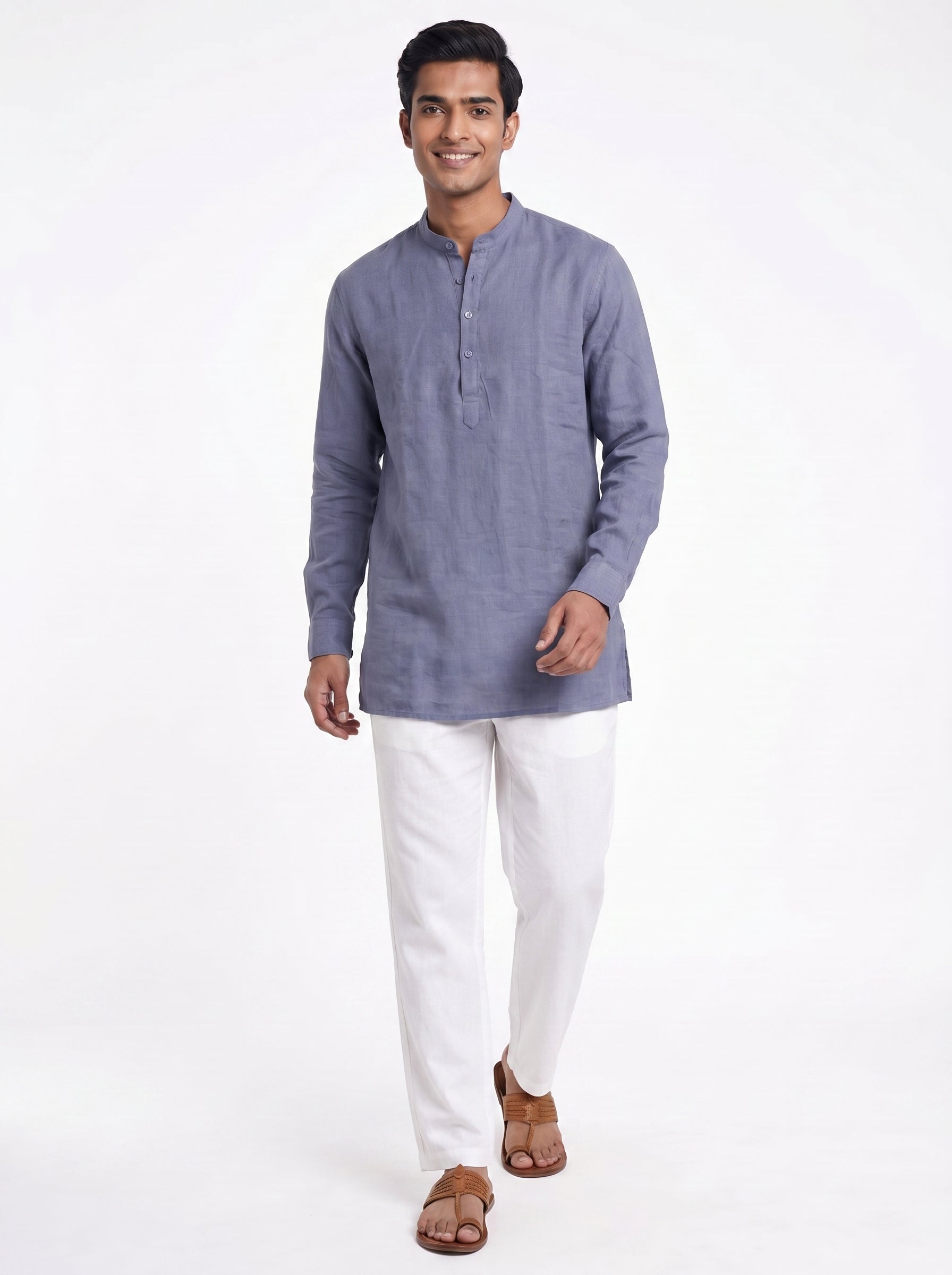 Aespen Blue Linen Kurta Pant for Men - Stylish Comfort for All Occasions